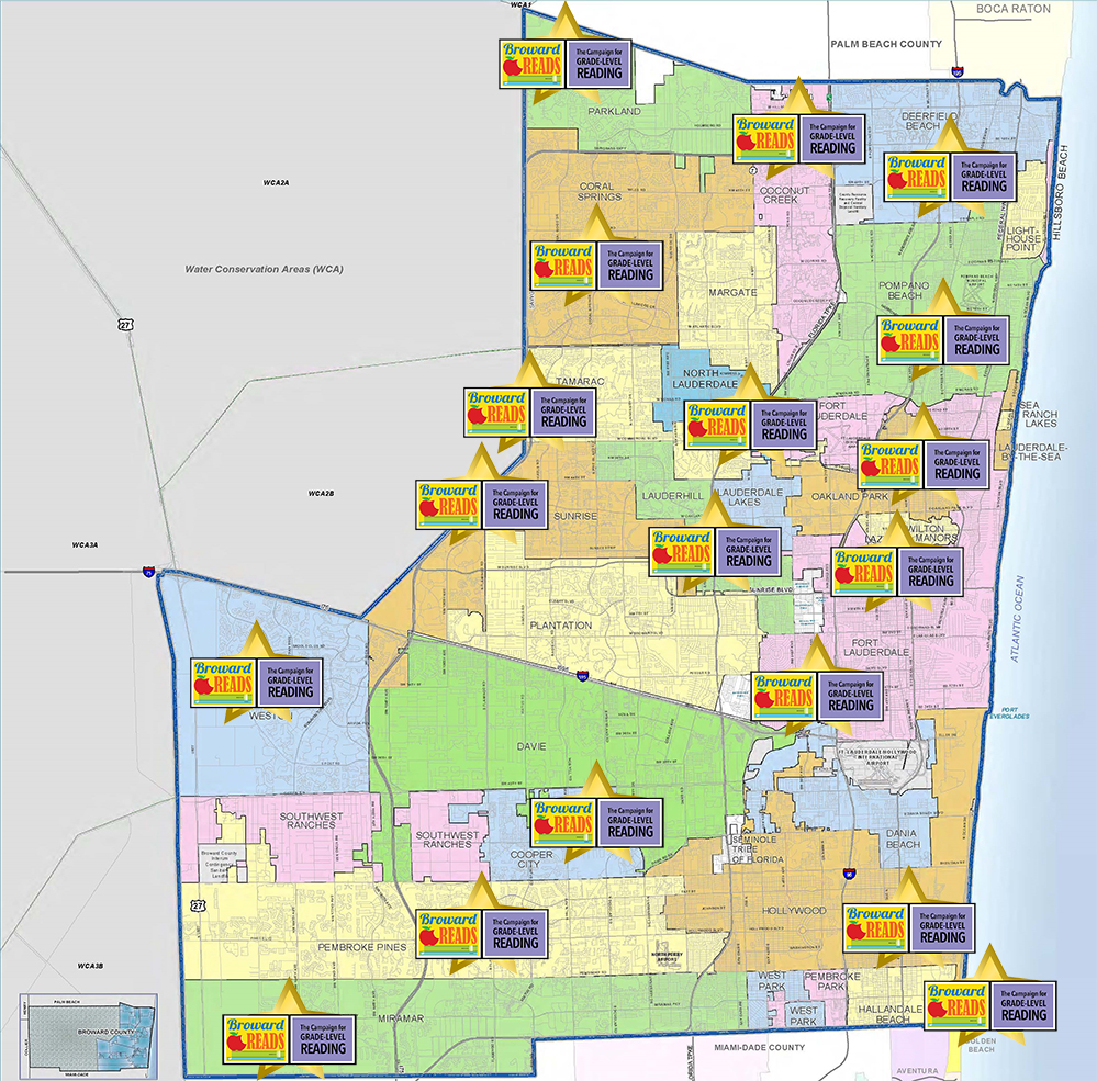 Broward County Map with Reads For The Record sites