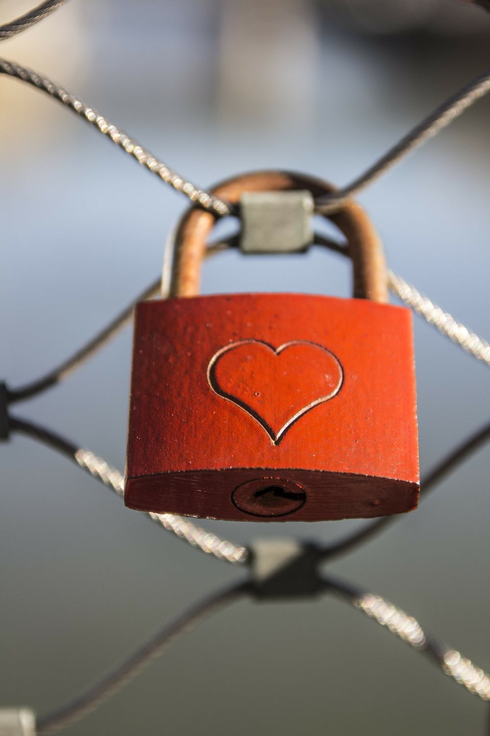 Lock with heart engraved on it.