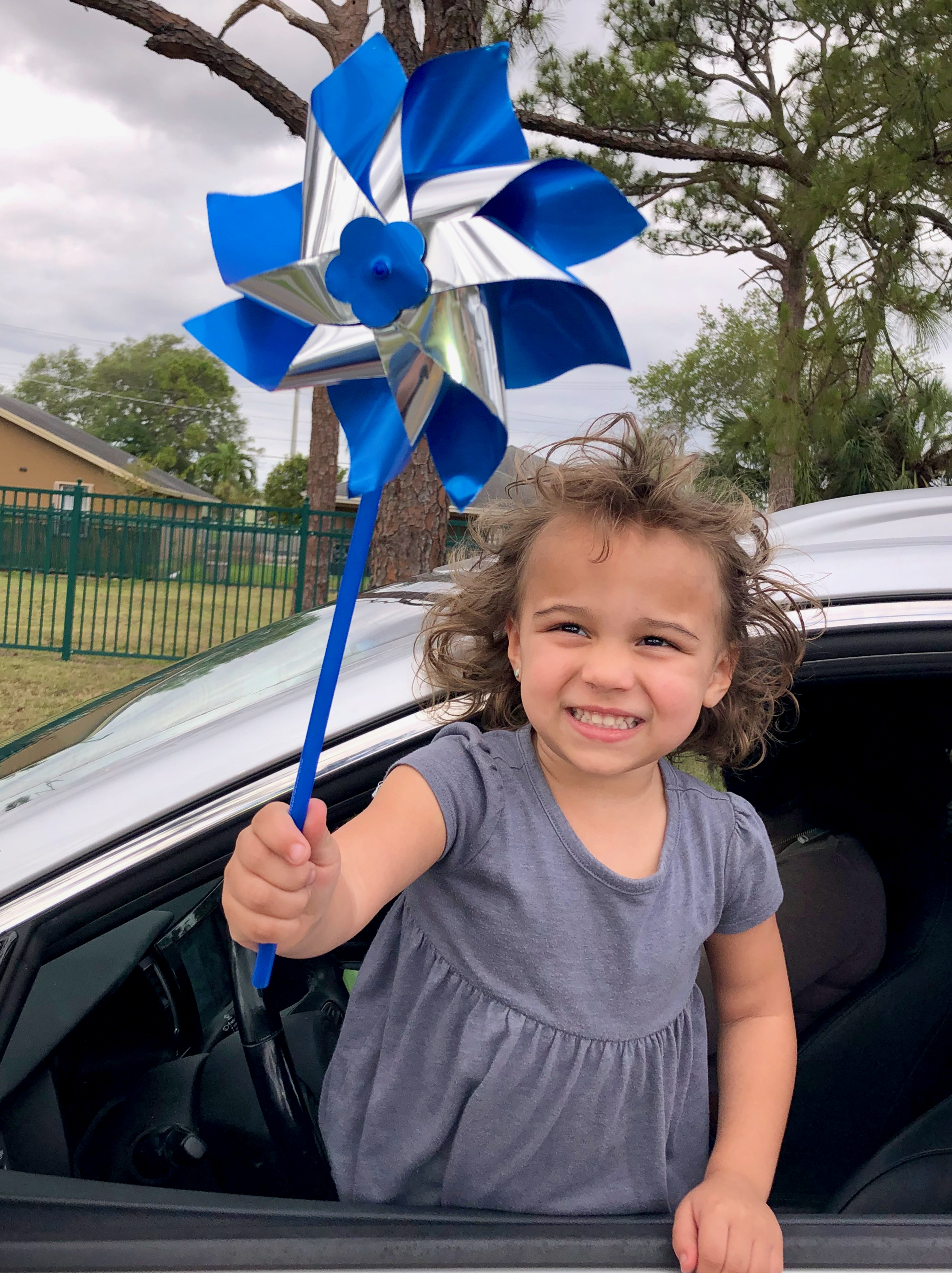 Child with pinwheel