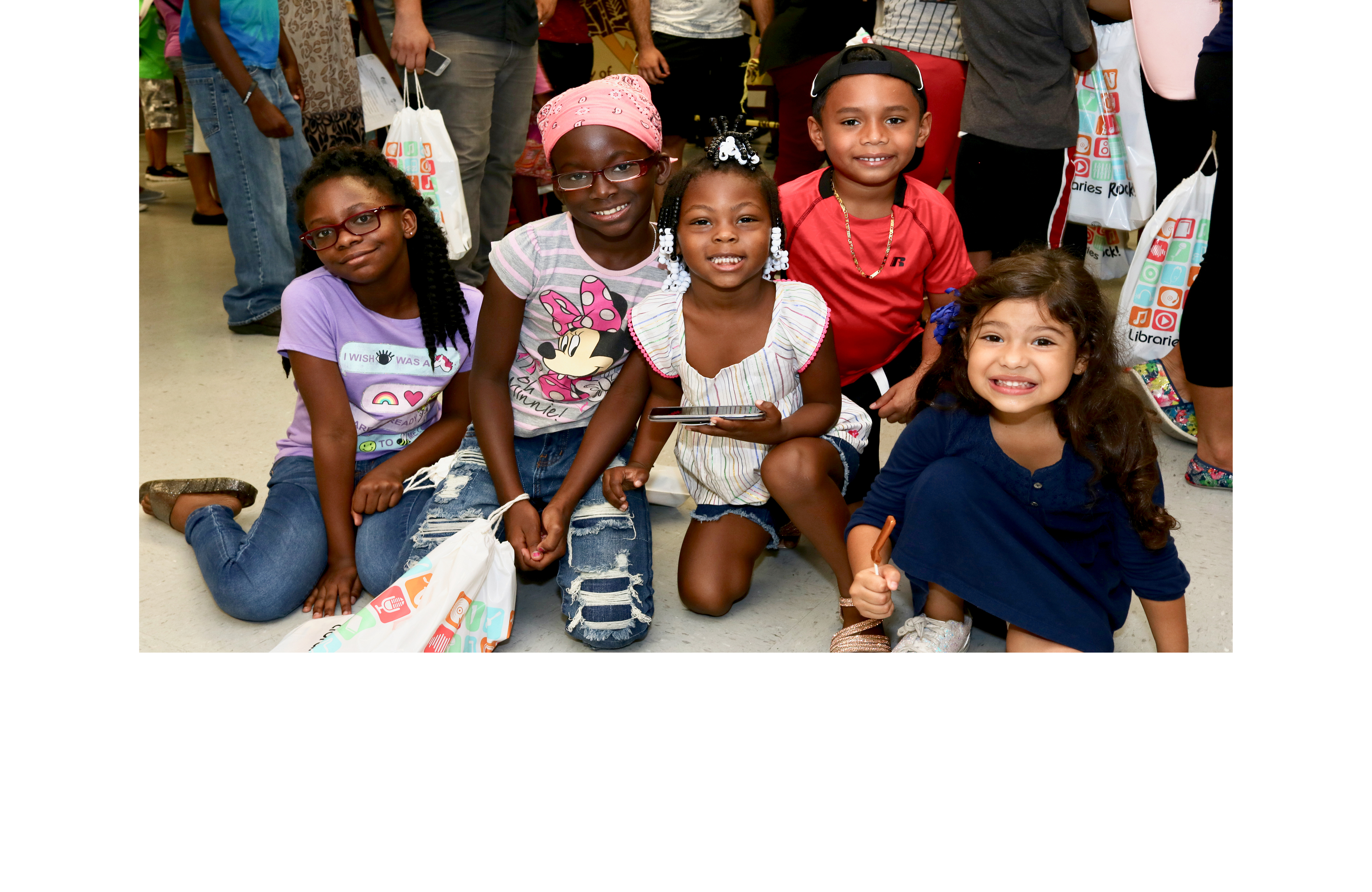 Group of diverse kids smiling