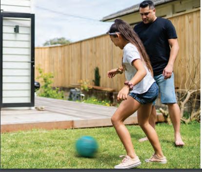 Father and daughter playing together