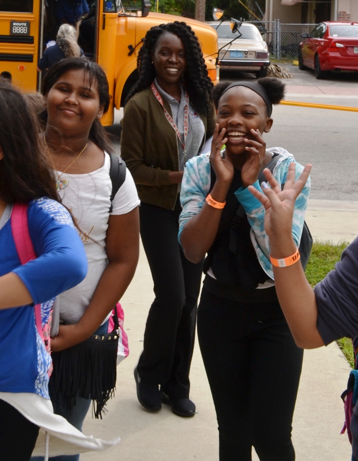 Students at bus